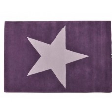 Wool Rug Star : Purple - Light Grey Wool Rug Star : Purple - Light Grey
